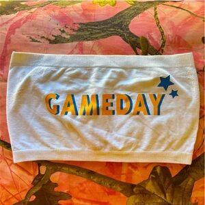 y2k zenana outfitters game day white bandeau